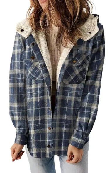 Women's Plaid Fleece Lined Jacket