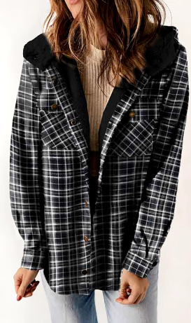 Women's Plaid Fleece Lined Jacket