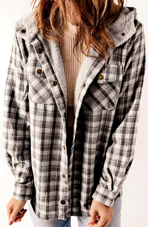 Women's Plaid Fleece Lined Jacket