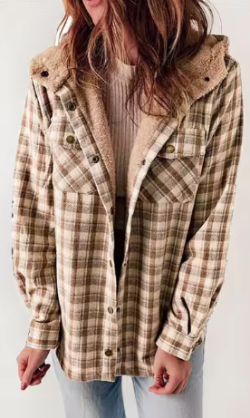 Women's Plaid Fleece Lined Jacket