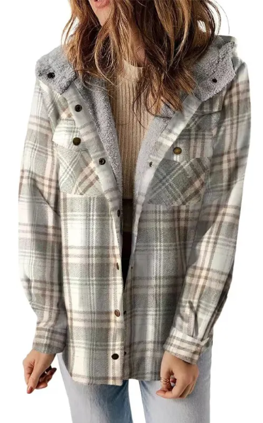 Women's Plaid Fleece Lined Jacket