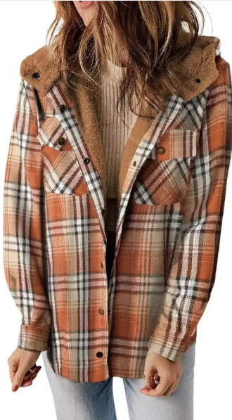 Women's Plaid Fleece Lined Jacket