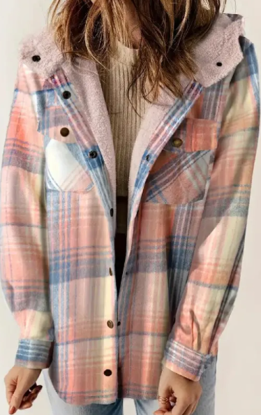 Women's Plaid Fleece Lined Jacket