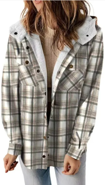 Women's Plaid Fleece Lined Jacket